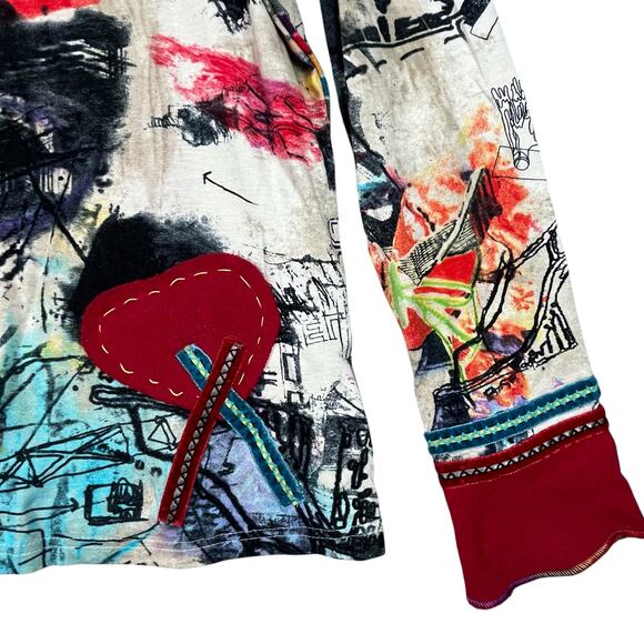 My Way Women's Unique Artistic‎ Wearable Art Comfortable Fit Casual Crew Neck L - Picture 5 of 8